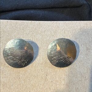 Native inspired silver pierced earrings